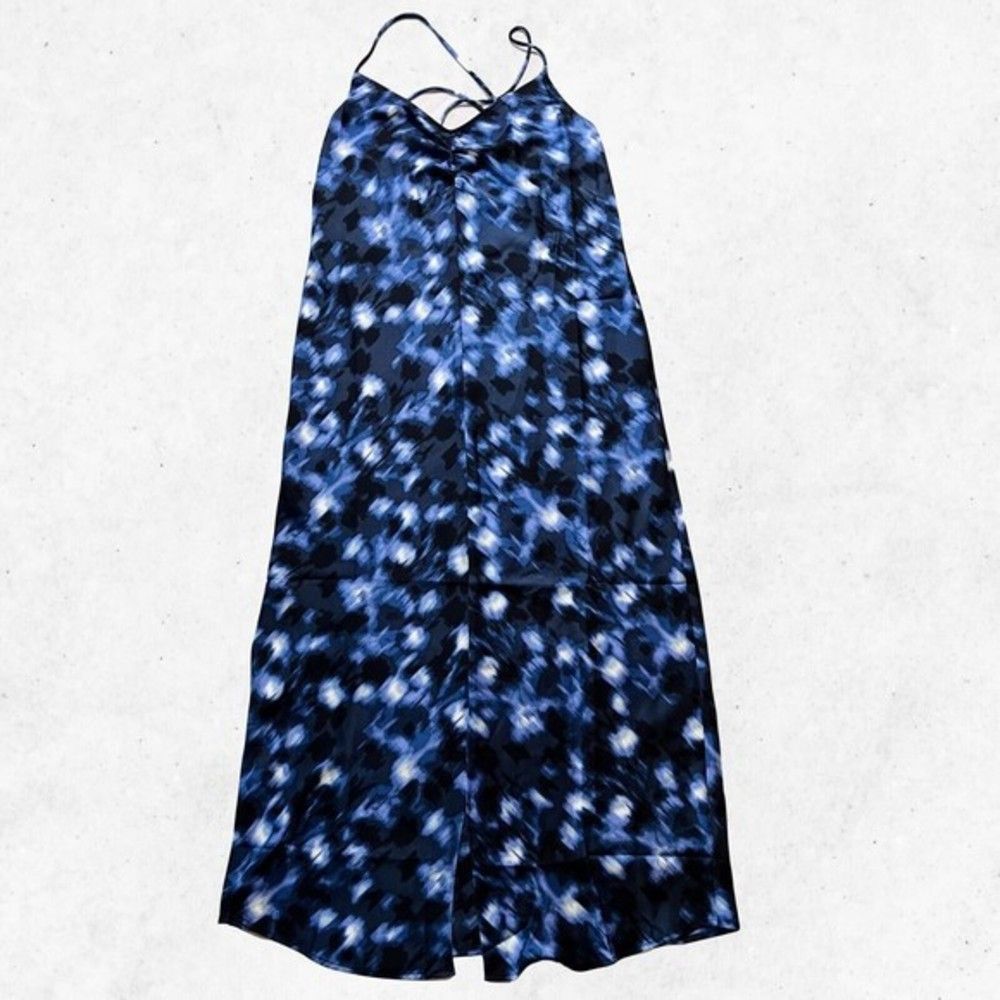 NEW Daily Ritual Women's Georgette Fluid Drape‎ Sleeveless Midi Slip Dress SZ Sm